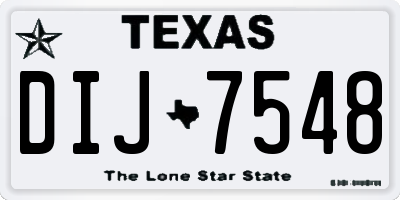 TX license plate DIJ7548