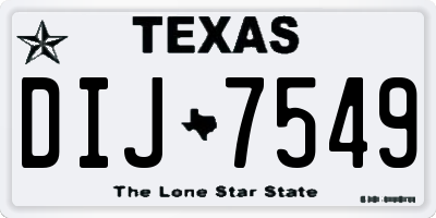 TX license plate DIJ7549