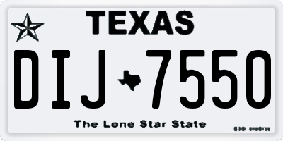 TX license plate DIJ7550