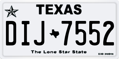 TX license plate DIJ7552