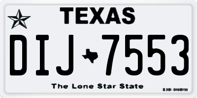 TX license plate DIJ7553