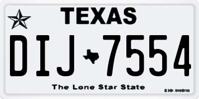 TX license plate DIJ7554