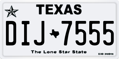 TX license plate DIJ7555