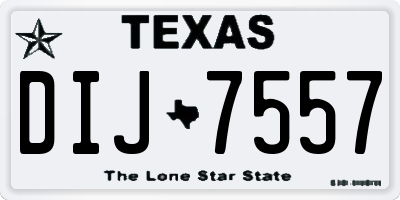 TX license plate DIJ7557