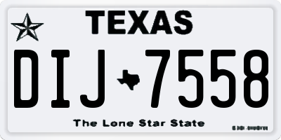 TX license plate DIJ7558