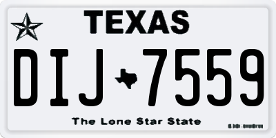 TX license plate DIJ7559