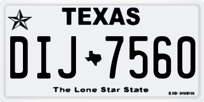 TX license plate DIJ7560