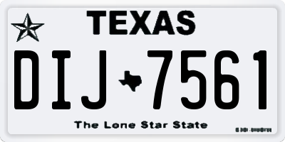 TX license plate DIJ7561