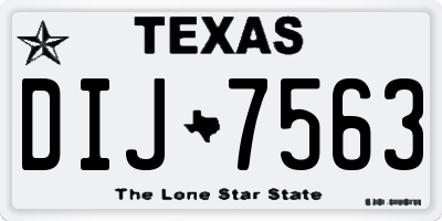 TX license plate DIJ7563