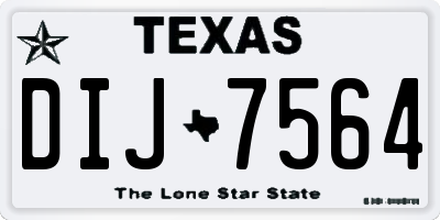 TX license plate DIJ7564