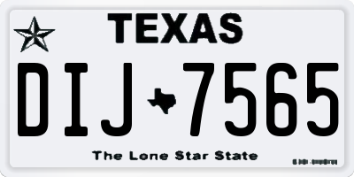 TX license plate DIJ7565
