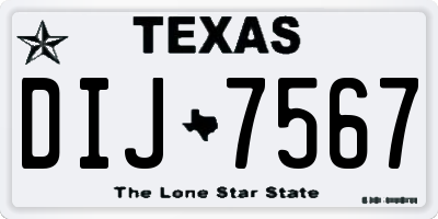 TX license plate DIJ7567