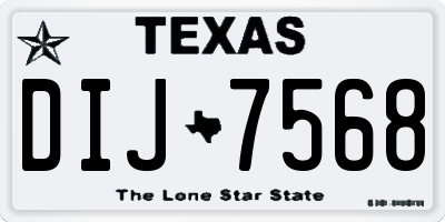 TX license plate DIJ7568
