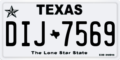 TX license plate DIJ7569