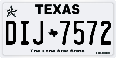 TX license plate DIJ7572