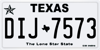 TX license plate DIJ7573