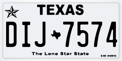 TX license plate DIJ7574