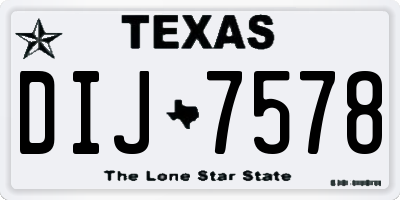 TX license plate DIJ7578
