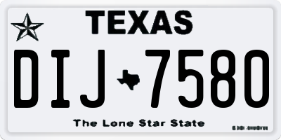 TX license plate DIJ7580