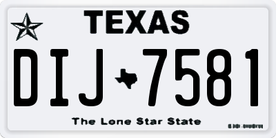 TX license plate DIJ7581