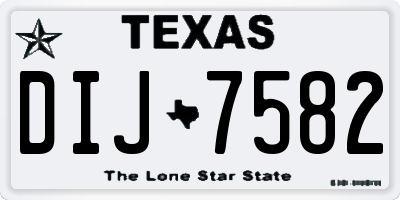 TX license plate DIJ7582
