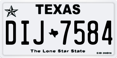 TX license plate DIJ7584