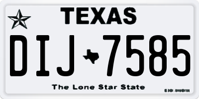 TX license plate DIJ7585