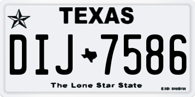 TX license plate DIJ7586