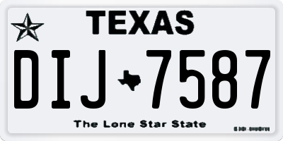 TX license plate DIJ7587