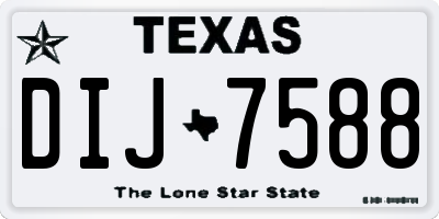 TX license plate DIJ7588