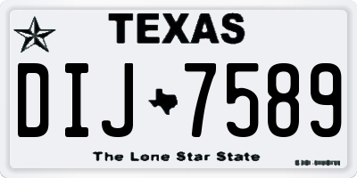 TX license plate DIJ7589