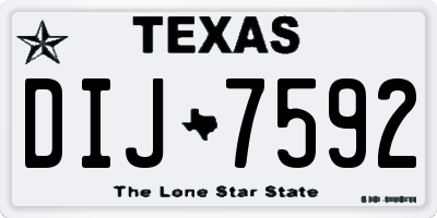 TX license plate DIJ7592