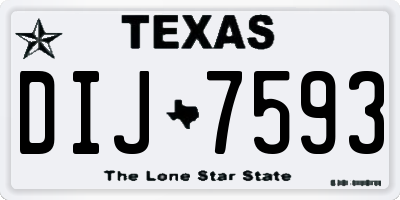 TX license plate DIJ7593