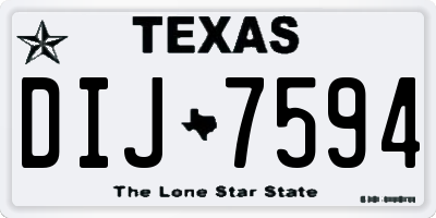 TX license plate DIJ7594