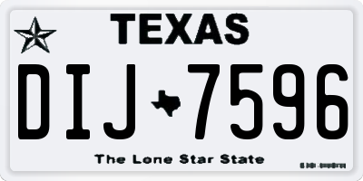 TX license plate DIJ7596