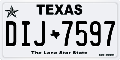 TX license plate DIJ7597