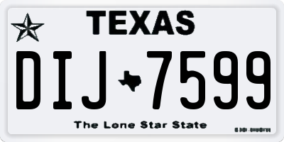 TX license plate DIJ7599