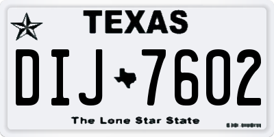 TX license plate DIJ7602