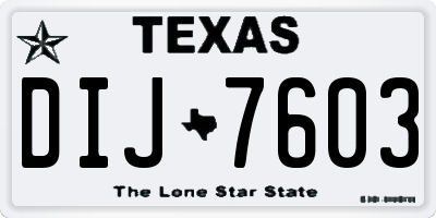 TX license plate DIJ7603