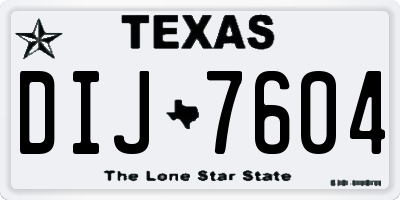 TX license plate DIJ7604