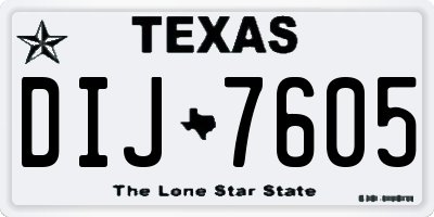TX license plate DIJ7605