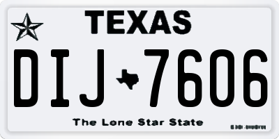 TX license plate DIJ7606