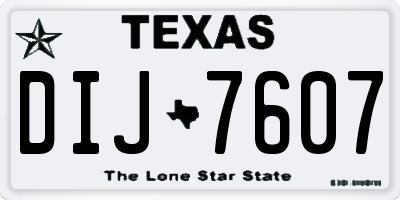 TX license plate DIJ7607