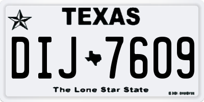 TX license plate DIJ7609