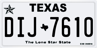 TX license plate DIJ7610
