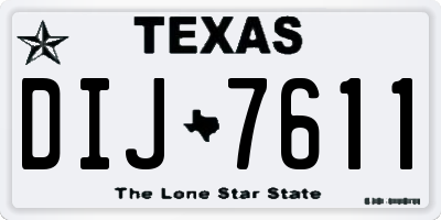 TX license plate DIJ7611