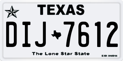TX license plate DIJ7612