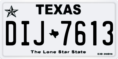 TX license plate DIJ7613