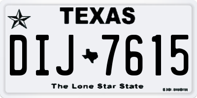 TX license plate DIJ7615