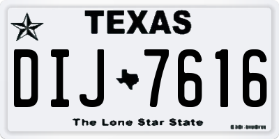 TX license plate DIJ7616